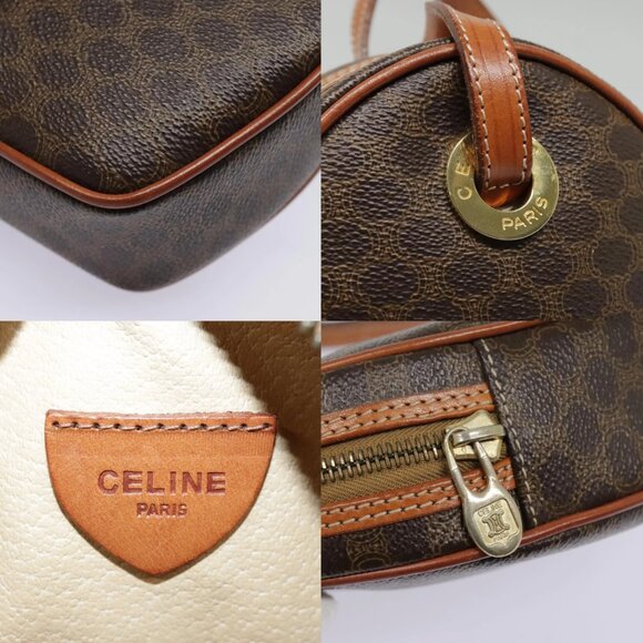 CELINE Macadam Canvas Shoulder Bag PVC Leather Brown Gold Auth 92725V - Picture 15 of 15
